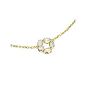 Collar de Plata de Ley 925 con espectrolita. Baño de Oro 18k.