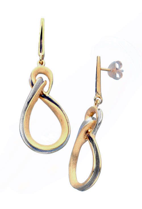 Pendientes de Plata de Ley 925 baño de oro Colección Rope - Imagen 2