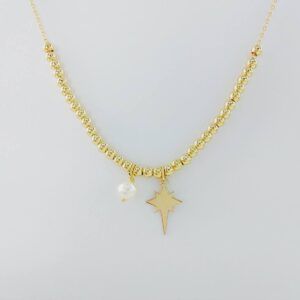 Collar oro amarillo 18k con perla natural