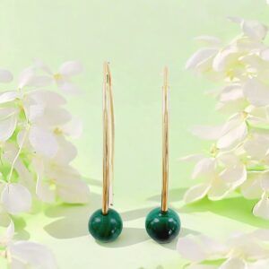 Pendientes oro 18k malaquita