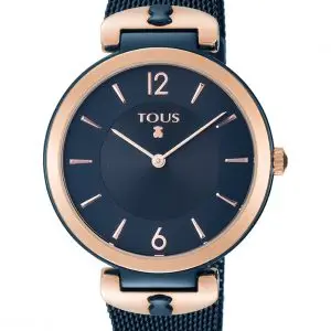 Reloj analógico s-mesh bicolor acero/ip rosado y azul