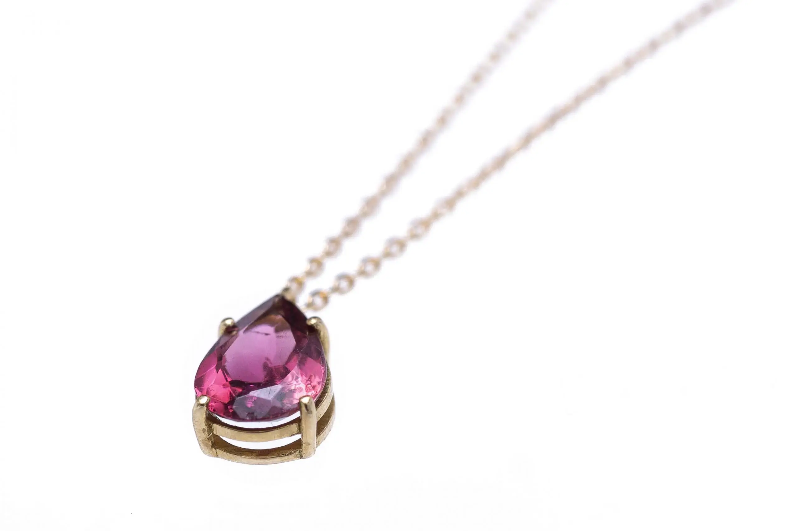 Colgante turmalina oro. Collar "b-pink"