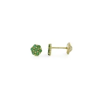 Pendientes oro esmeralda "6 sides"