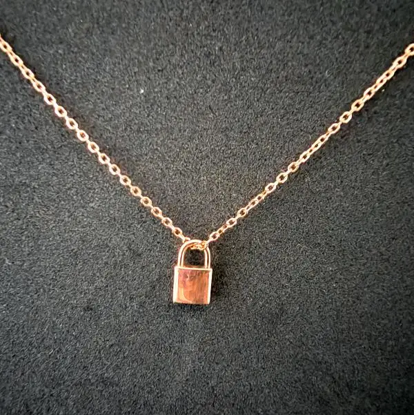 Colgante candado en oro rosa 18k - Imagen 3
