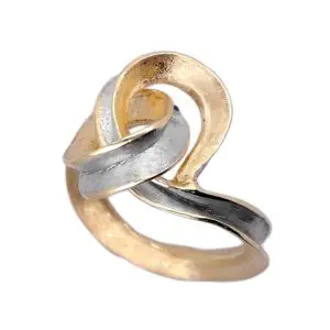 Anillo de Plata de Ley 925 baño de oro Colección Rope