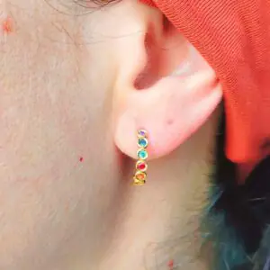 Pendientes medio aro de oro amarillo 18k