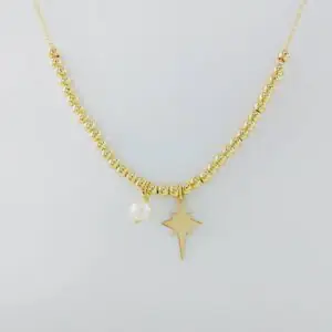 Collar oro amarillo 18k con perla natural